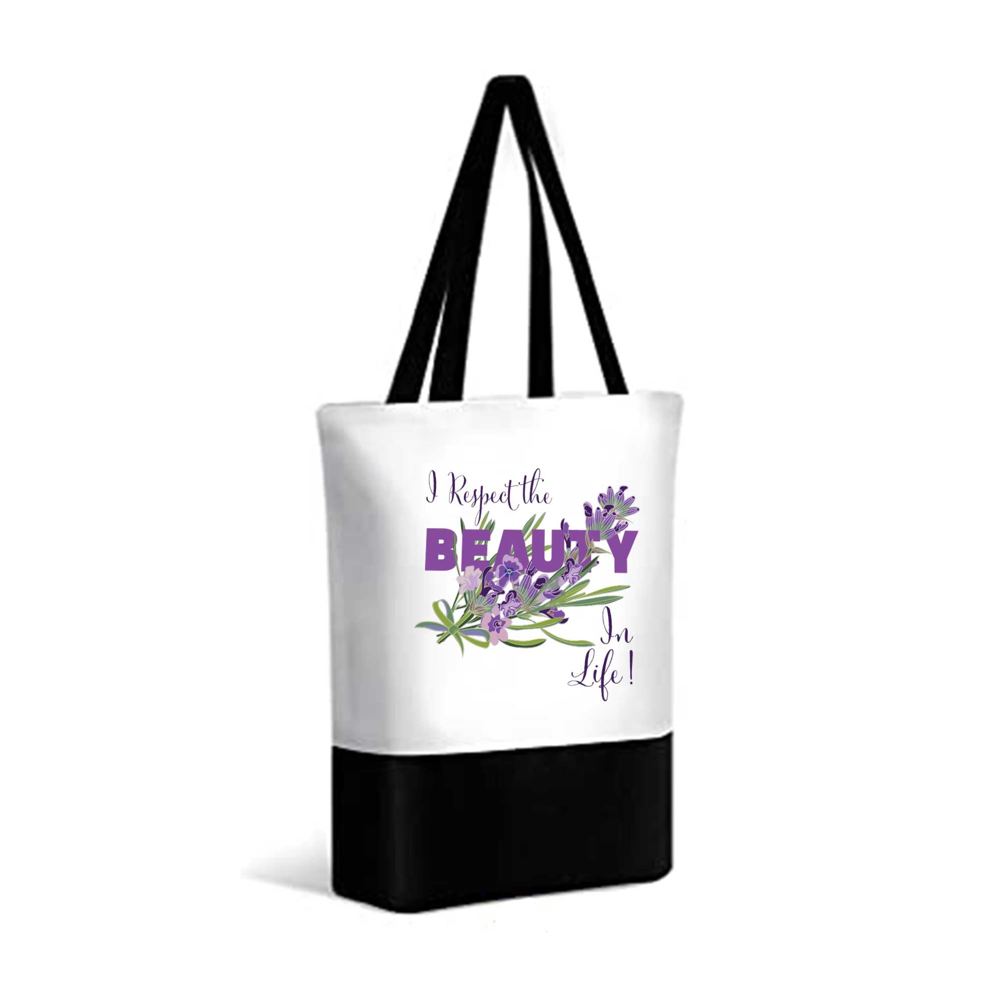 Lavender Calm Respect the Beauty Tote - Tranquil, Eco-Friendly Canvas Bag for Mindful Style & Grace