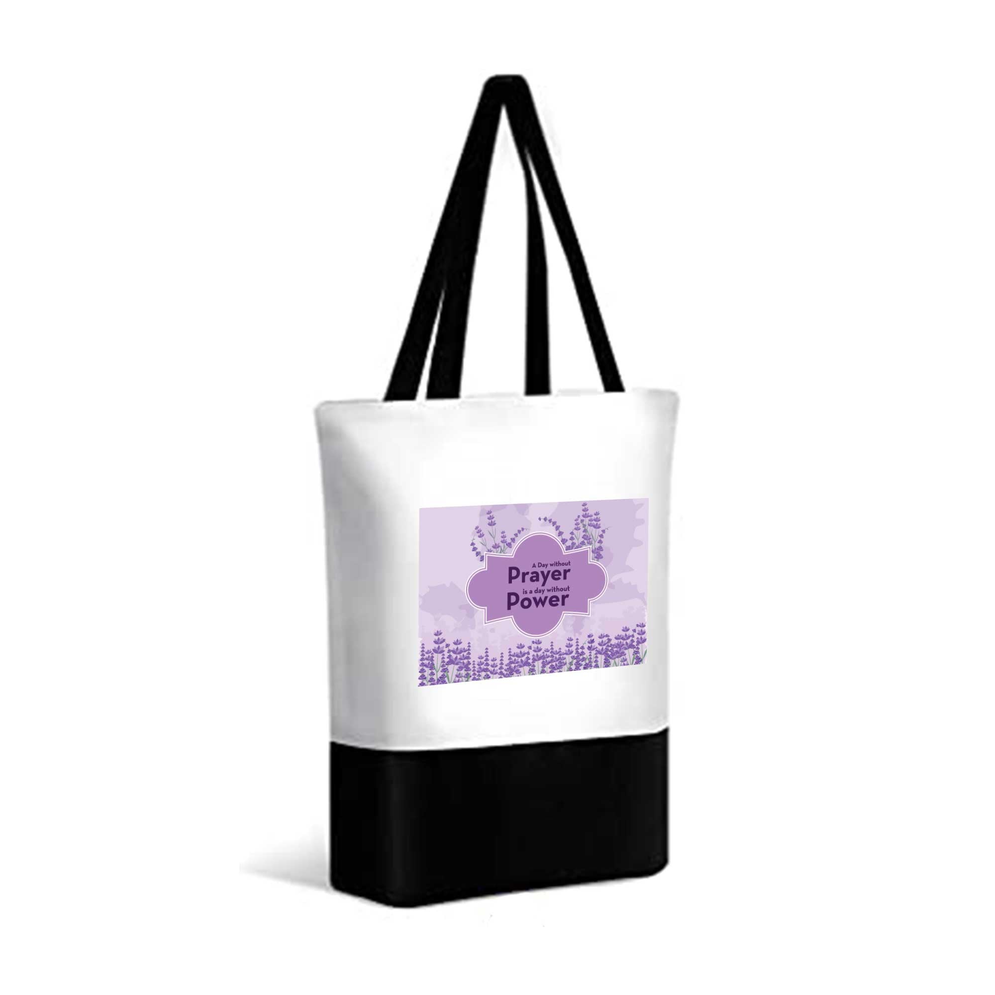 Lavender Day Calm Prayer is Power Tote Bag - Serene, Inspirational, Eco-Friendly Canvas Bag for Everyday Tranquility & Strength