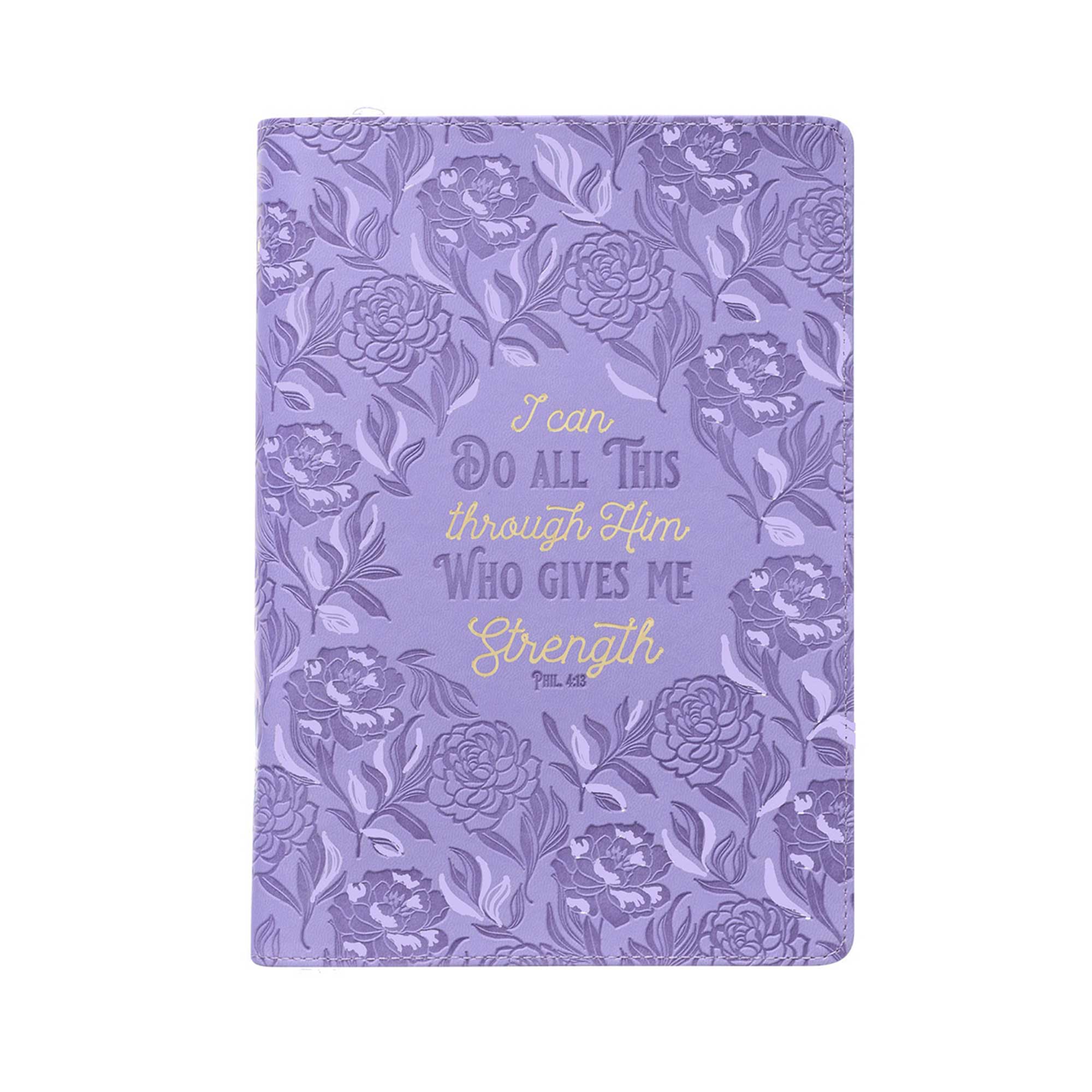 Inspiring Lavender 'I Can Do All This Through Him' Journal – For Strengthened Faith and Reflection