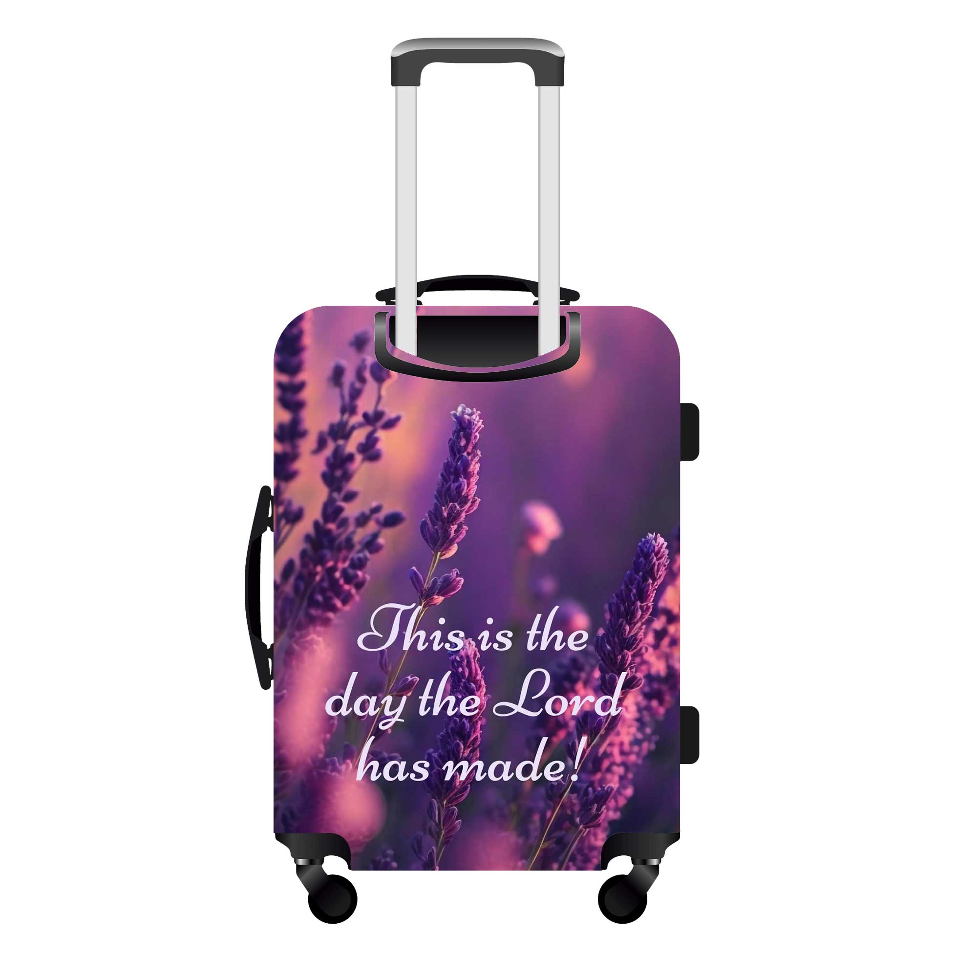 Luggage Cover Purple "This is the Day the Lord has Made"