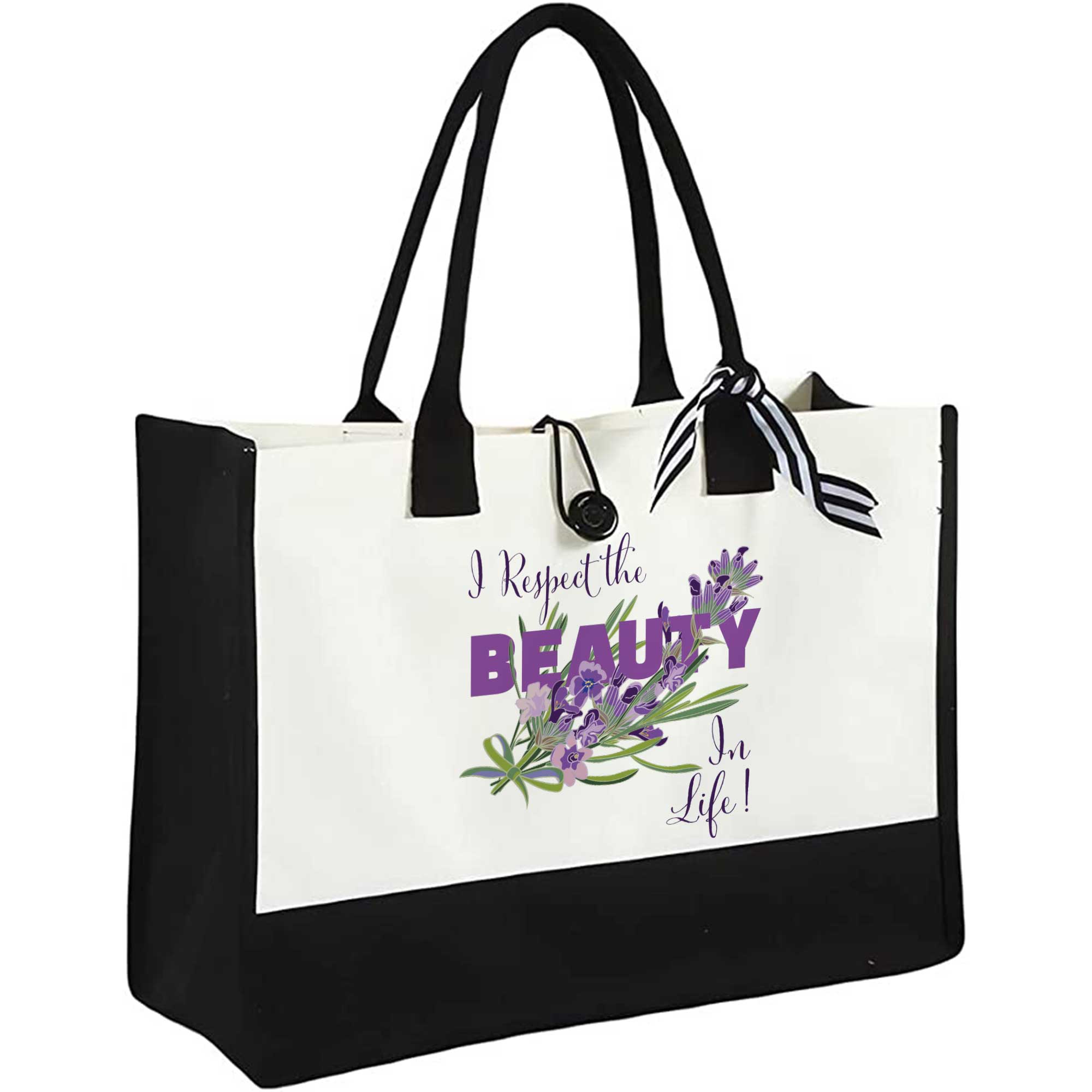 Lavender Relax Beauty in Life Tote - Aromatic, Eco-Friendly Canvas Bag for Serene Style & Everyday Elegance