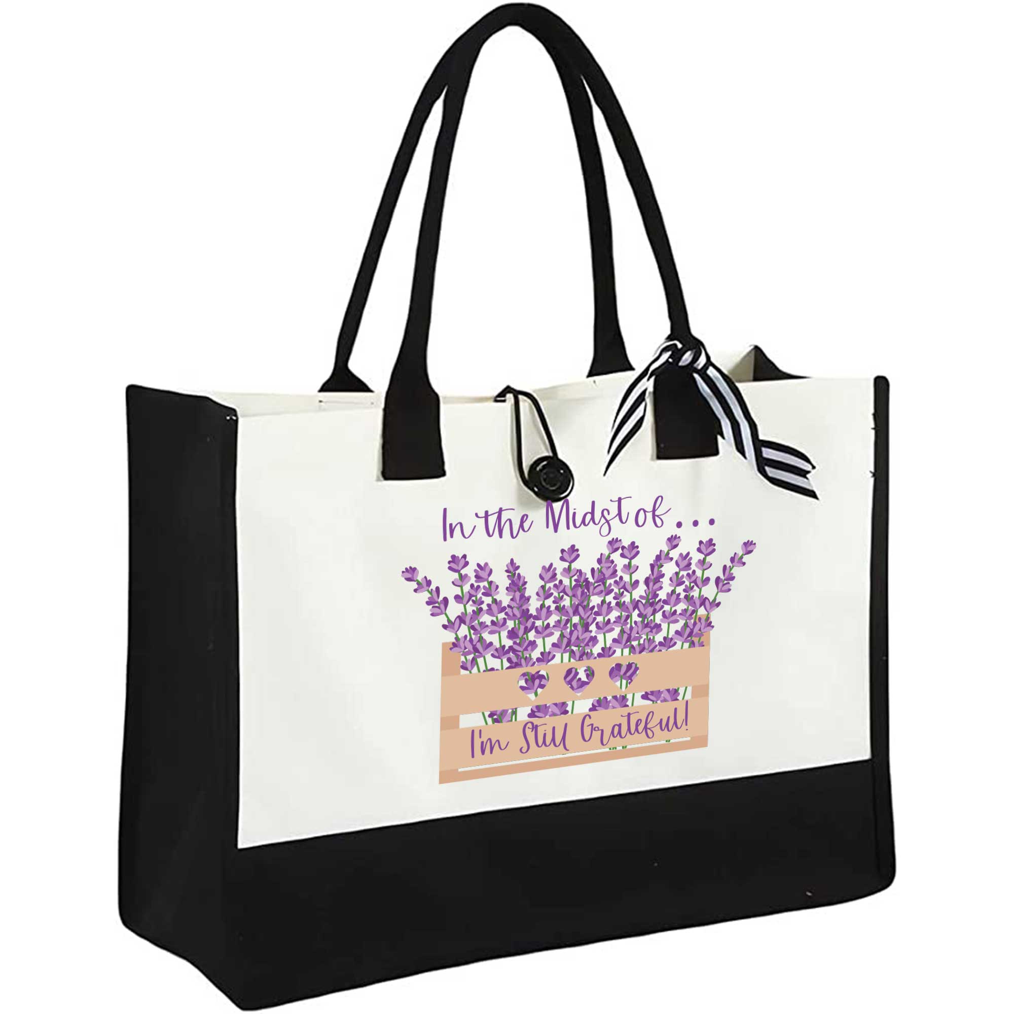 Lavender Relax I'm Still Grateful Tote - Aromatic, Eco-Friendly Canvas Bag for Serene Style & Daily Gratitude