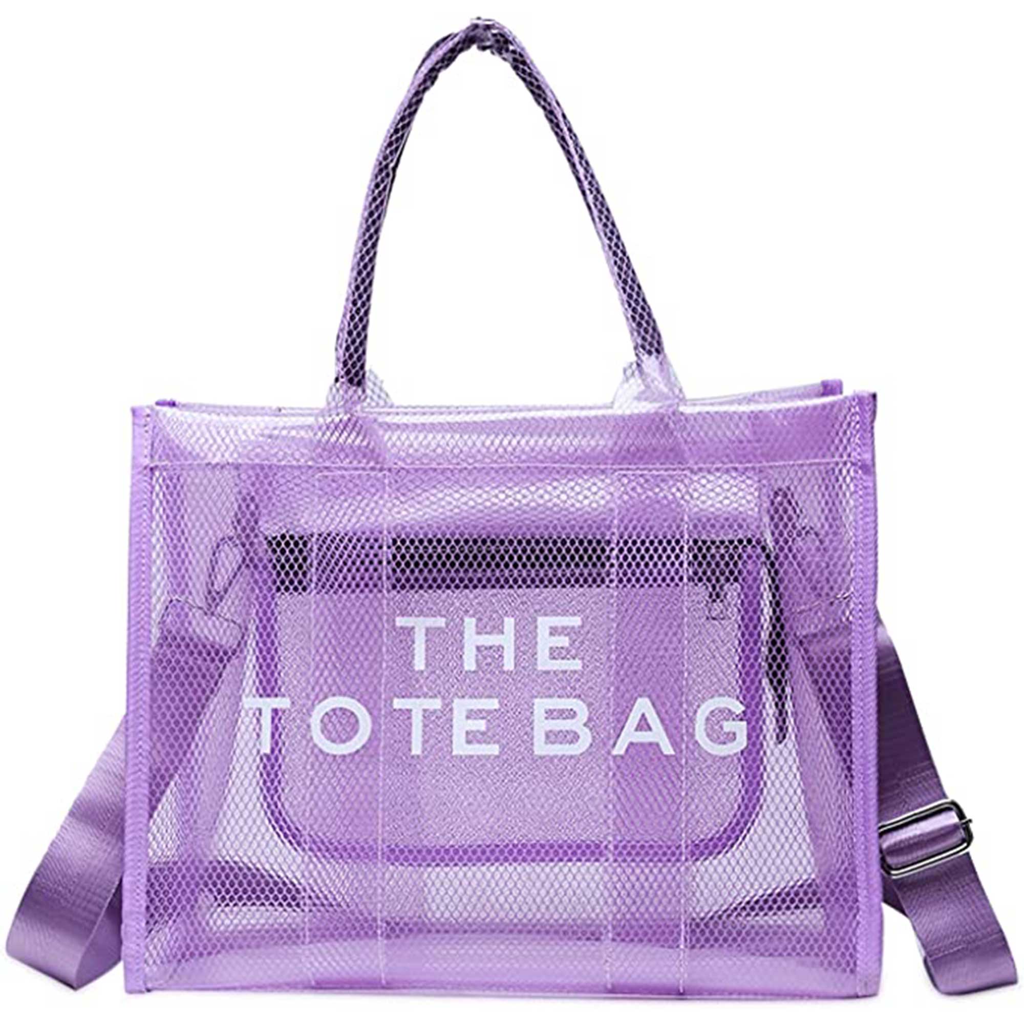 Lavender Sunshine Clear PVC Mesh Beach Tote