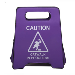 Lavender Warning Sign Design Crossbody Bag - A Bold and Stylish Statement Piece for Trendsetters